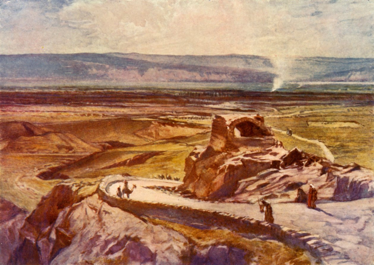 Jeriko-sletten ser mot Moabs fjell, 1902. av John Fulleylove