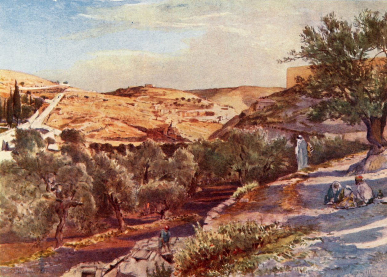 The Upper Valley of the Kidron ser sørover, 1902. av John Fulleylove
