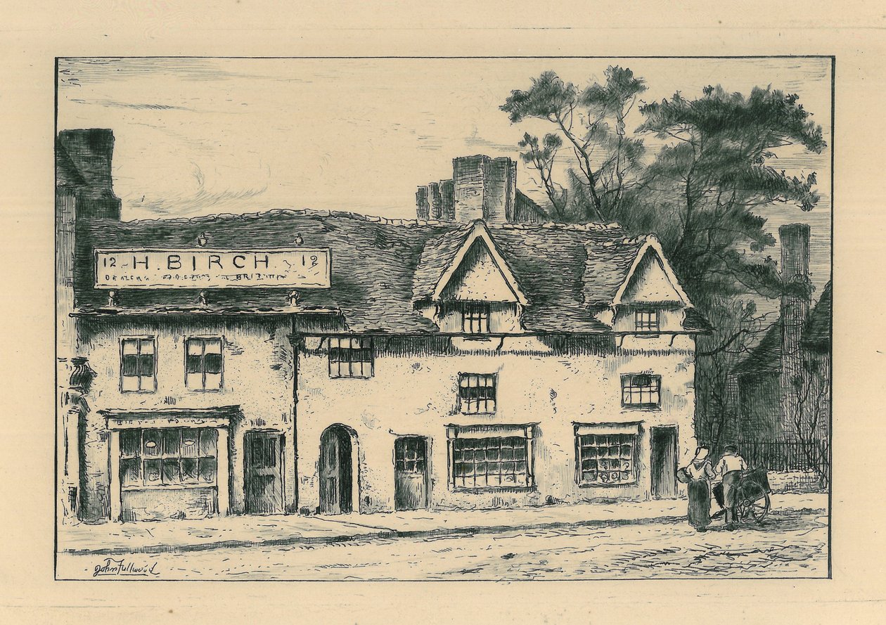 Old Houses, North Street, Wolverhampton, fra 'Remnants Of Old Wolverhampton' Vol.I. nr. 1-37, utgitt 1880 av John Fullwood
