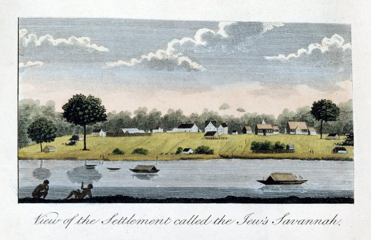 Utsikt over bosetningen kalt jødene Savannah, 1813 av John Gabriel Stedman