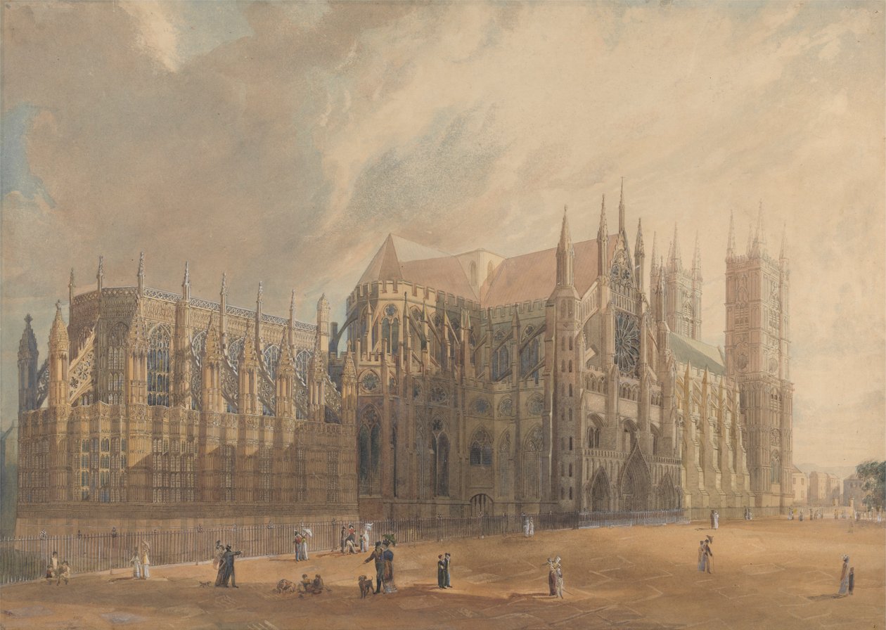 Nordøstutsikt over Westminster Abbey av John Gendall