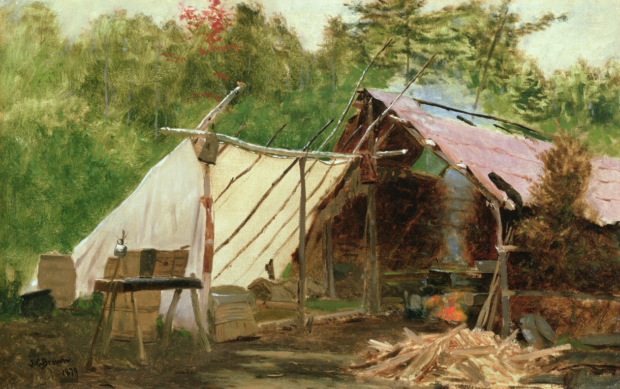 Camp i Maine Wood, nr.3 av John George Brown