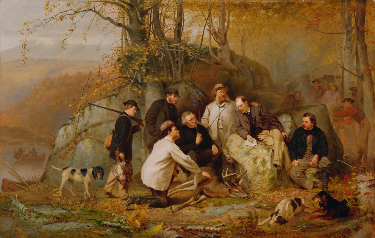 Claiming the Shot: After the Hunt in the Adirondacks, 1865 av John George Brown