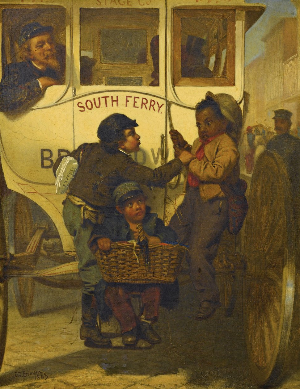Fargede personer er ikke tillatt på denne linjen, 1863 av John George Brown