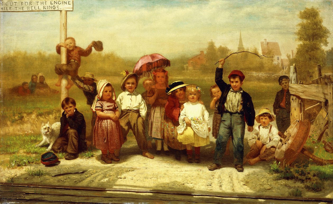 Se opp for motoren mens klokken ringer, 1863 av John George Brown