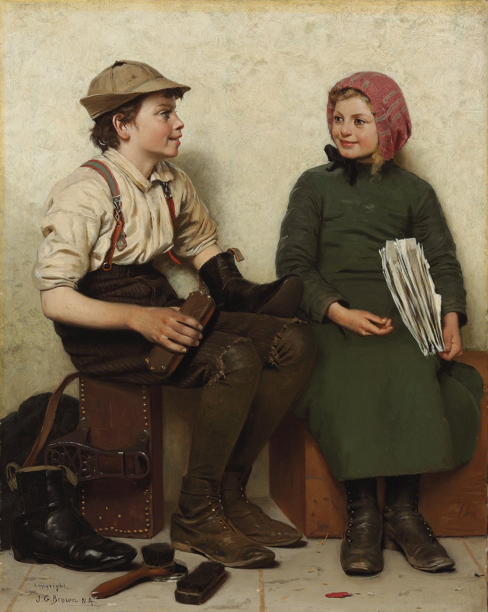 Tete a Tete, ca. 1888-1890 av John George Brown