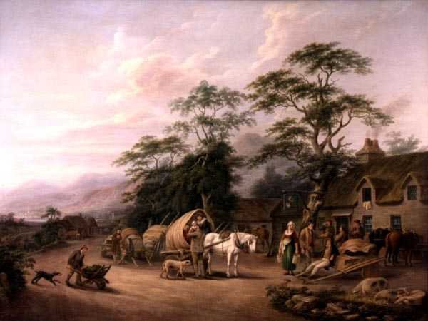 A Country Scene in Ireland (olje på lerret) av John George Mulvany