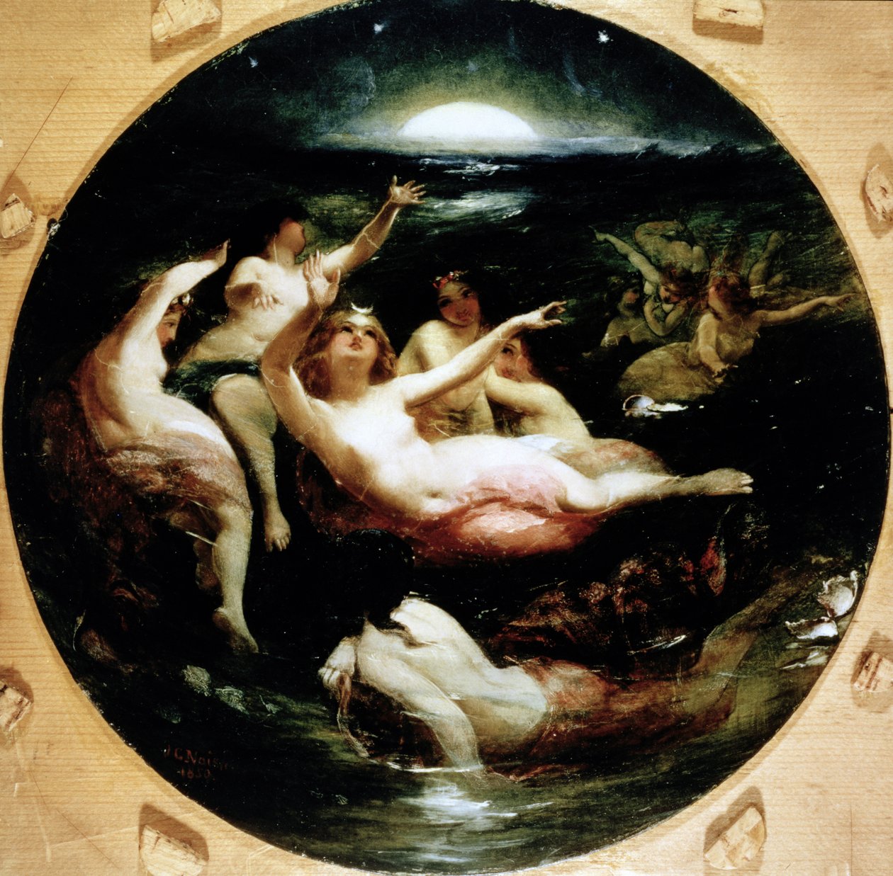 Diana og nymfene hennes, 1850 av John George Naish