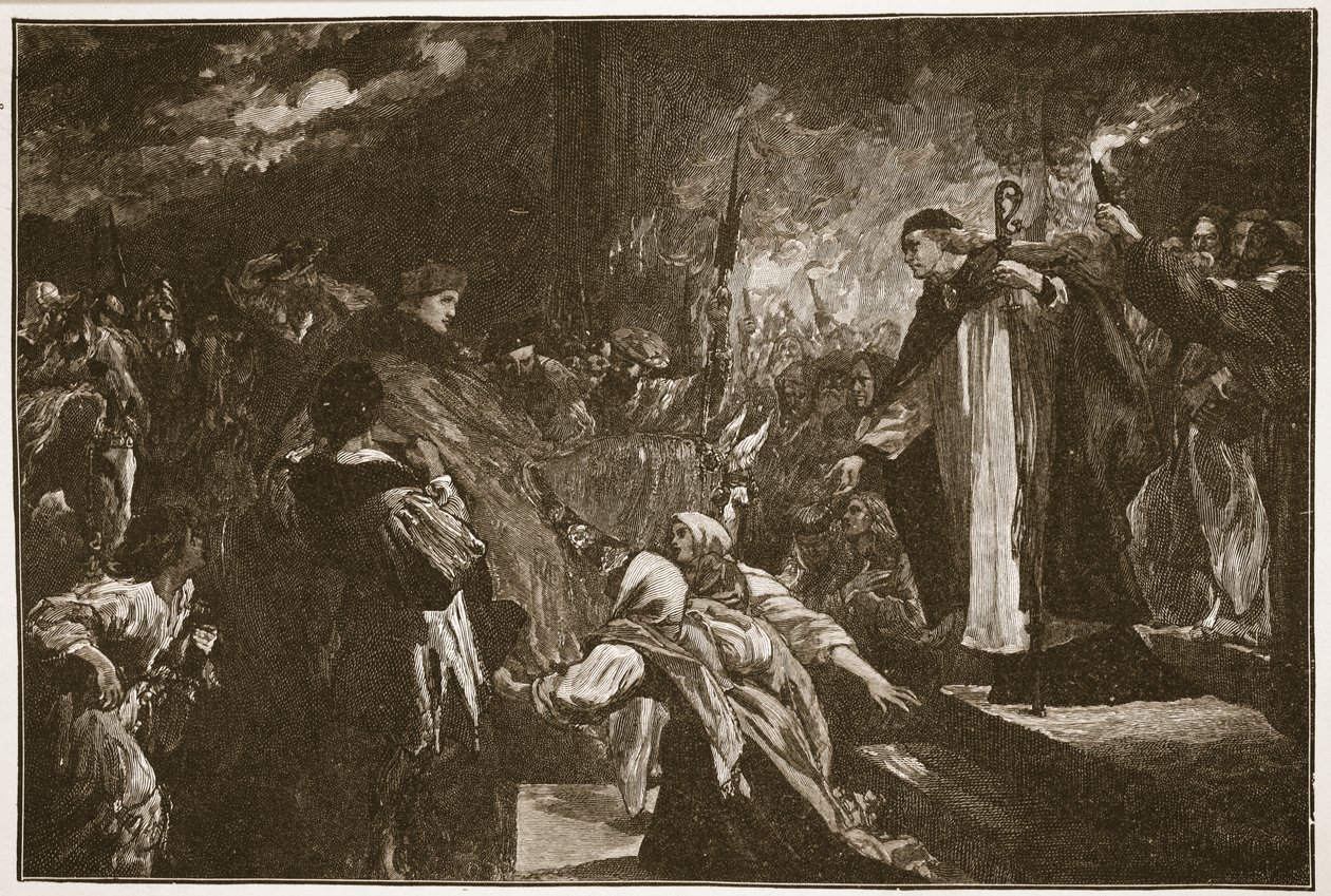 Kardinal Wolsey ved Leicester Abbey, illustrasjon fra 
