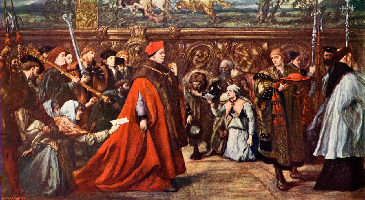 Kardinal Wolsey skal til Westminster Hall av John Gilbert