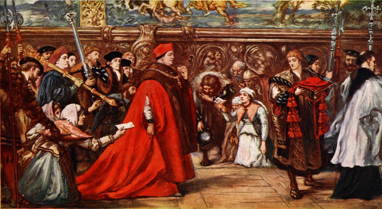 Kardinal Wolsey på vei til Westminster Hall, illustrasjon fra 