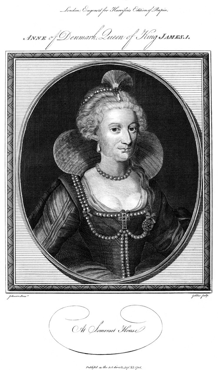 Anne av Danmark 1574-1619, dronningkonsort av kong James I, 1786. av John Goldar