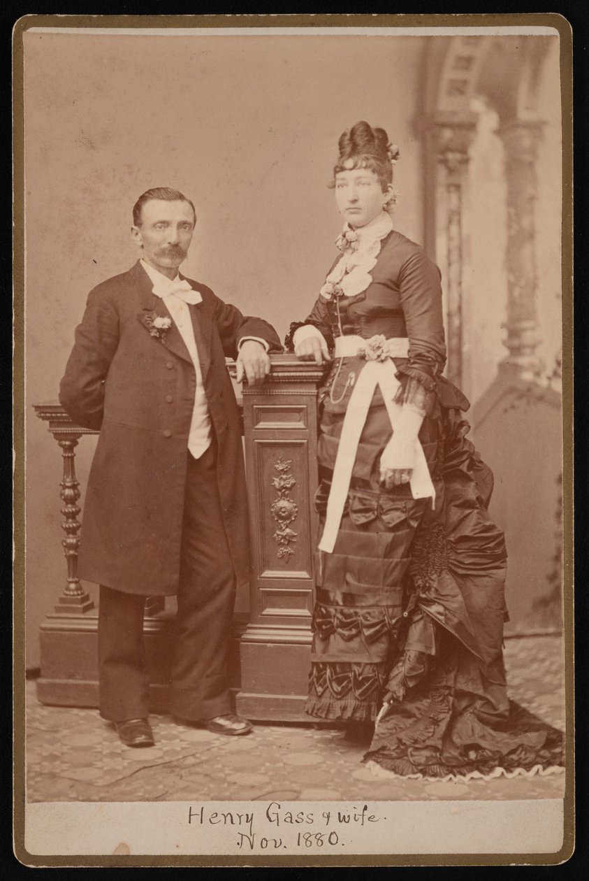 Portrett av Henry Gass 1835-1884 og kone Emma Dibble, november 1880. av John Goldin