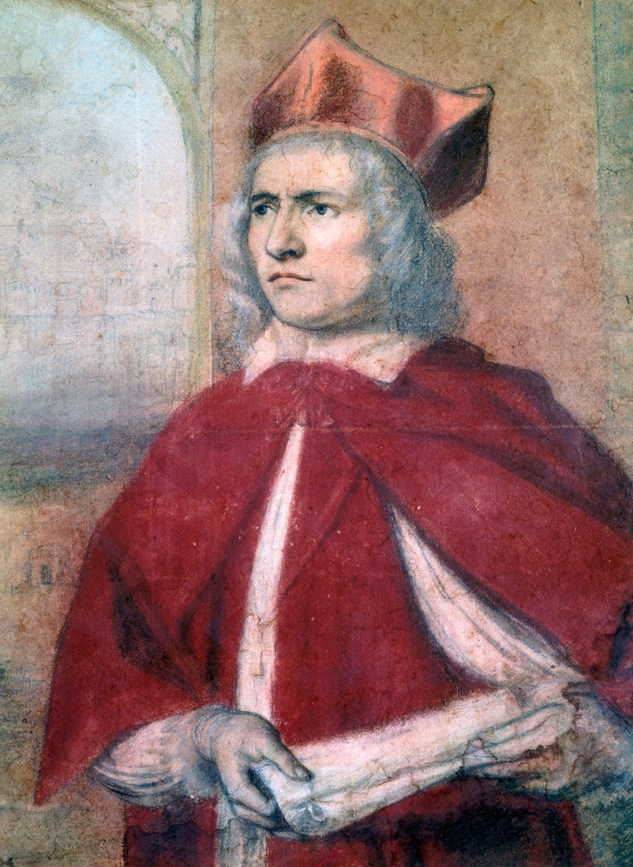 Skuespiller Henry Harris (ca. 1634-1704) i rollen som kardinal Wosley i Henry VIII av William Shakespeare (1564-1616), av John Greenhill (1644-1676) av John Greenhill
