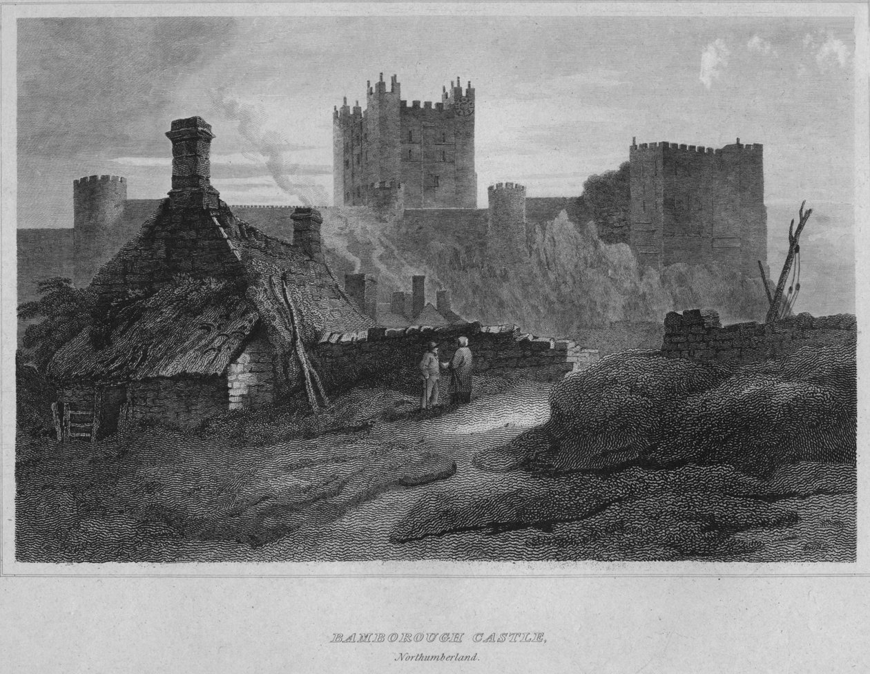 Bamborough Castle, Northumberland, 1814 av John Greig