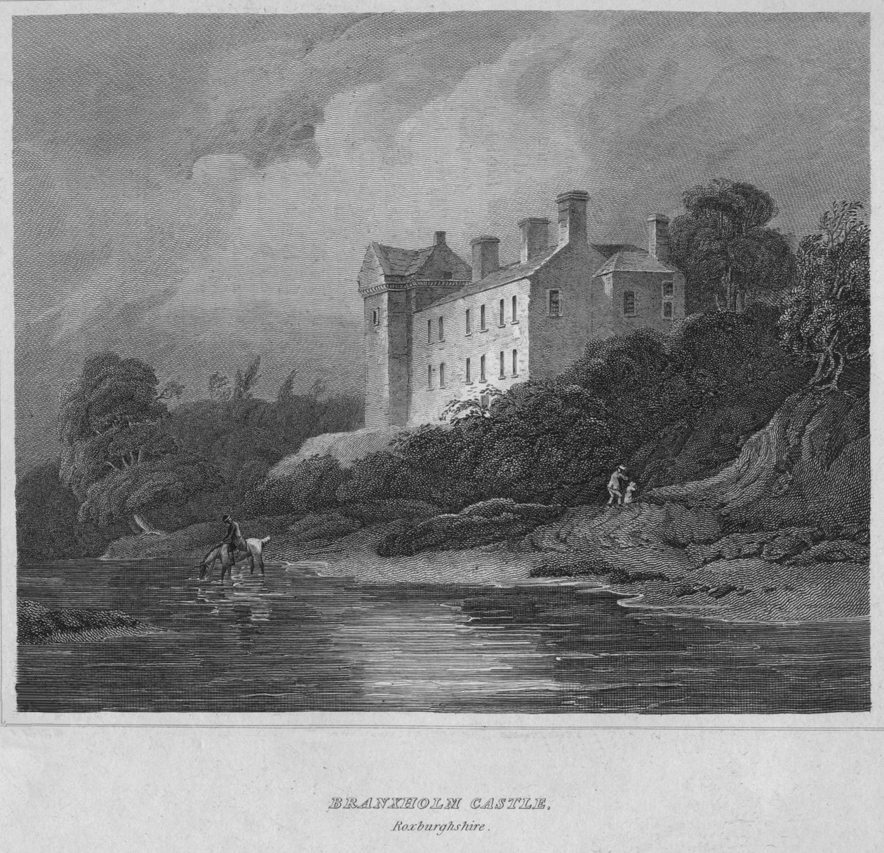 Branxholm Castle, Roxburghshire, 1814 av John Greig