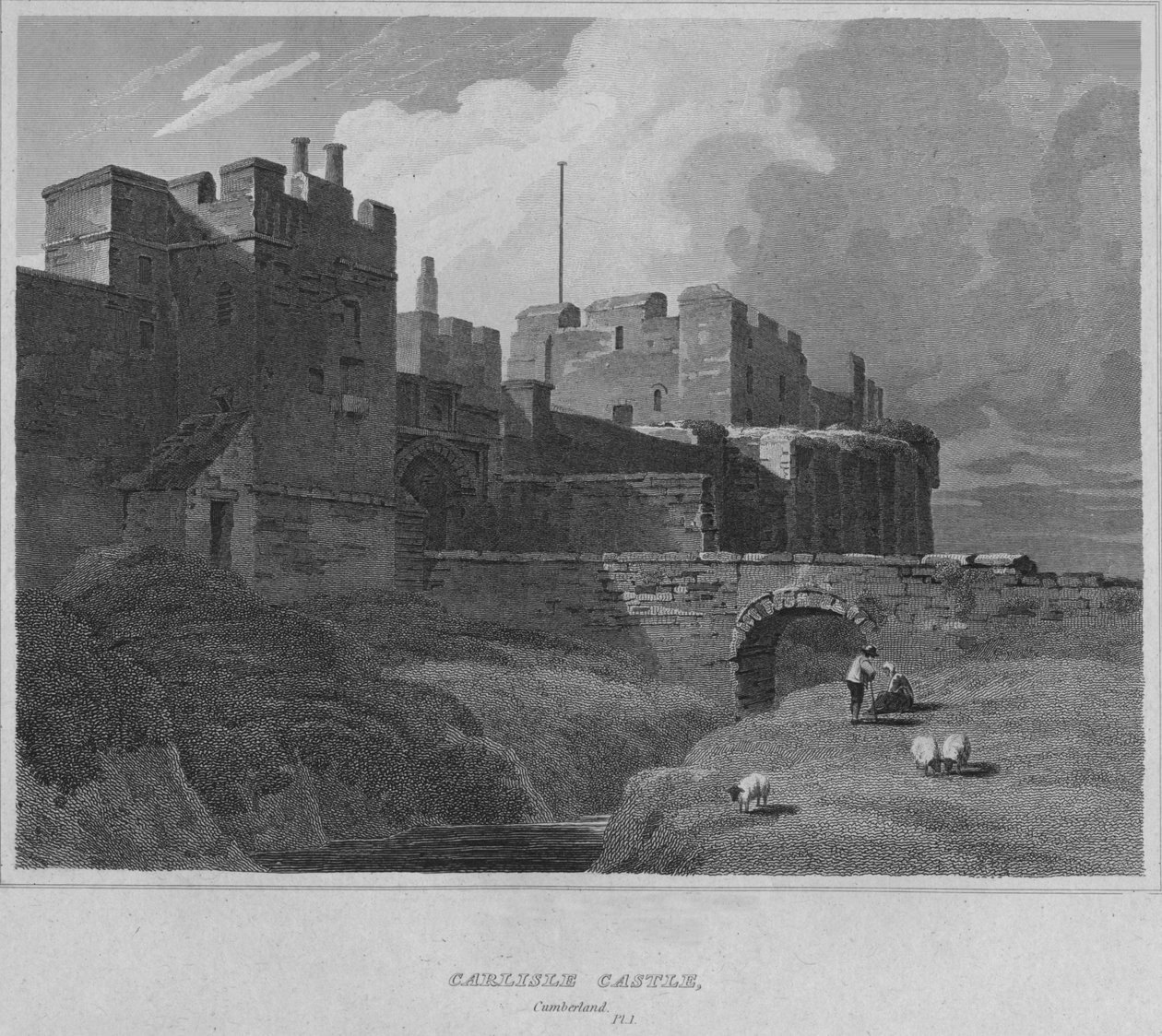 Carlisle Castle, Cumberland, 1814 av John Greig