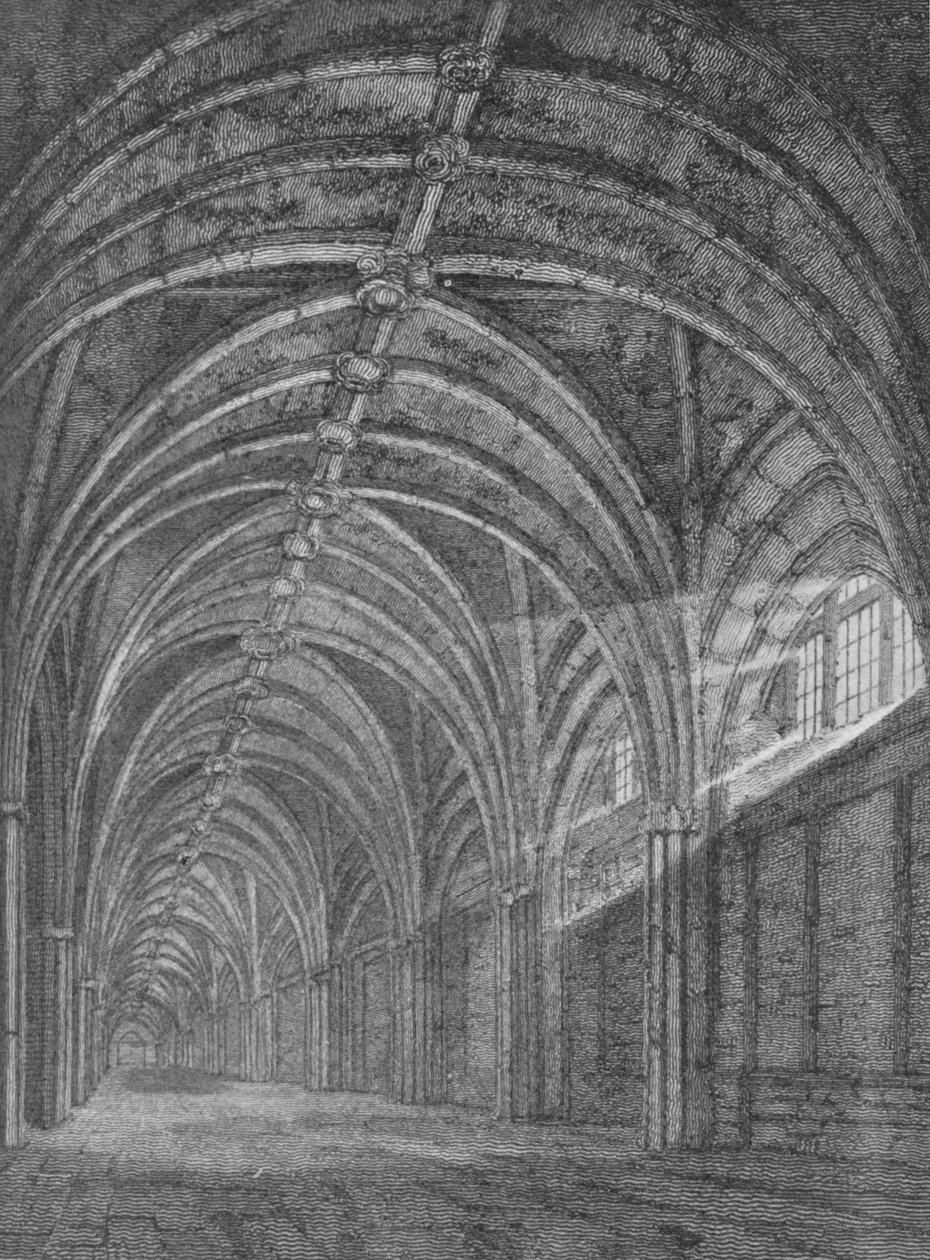 Eastern Cloister of St Bartholomews Priory, West Smithfield, City of London, c1805 1906 av John Greig