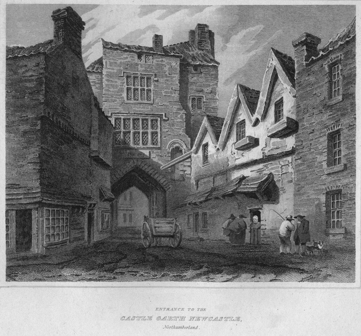 Inngang til Castle Garth Newcastle, Northumberland, 1814 av John Greig