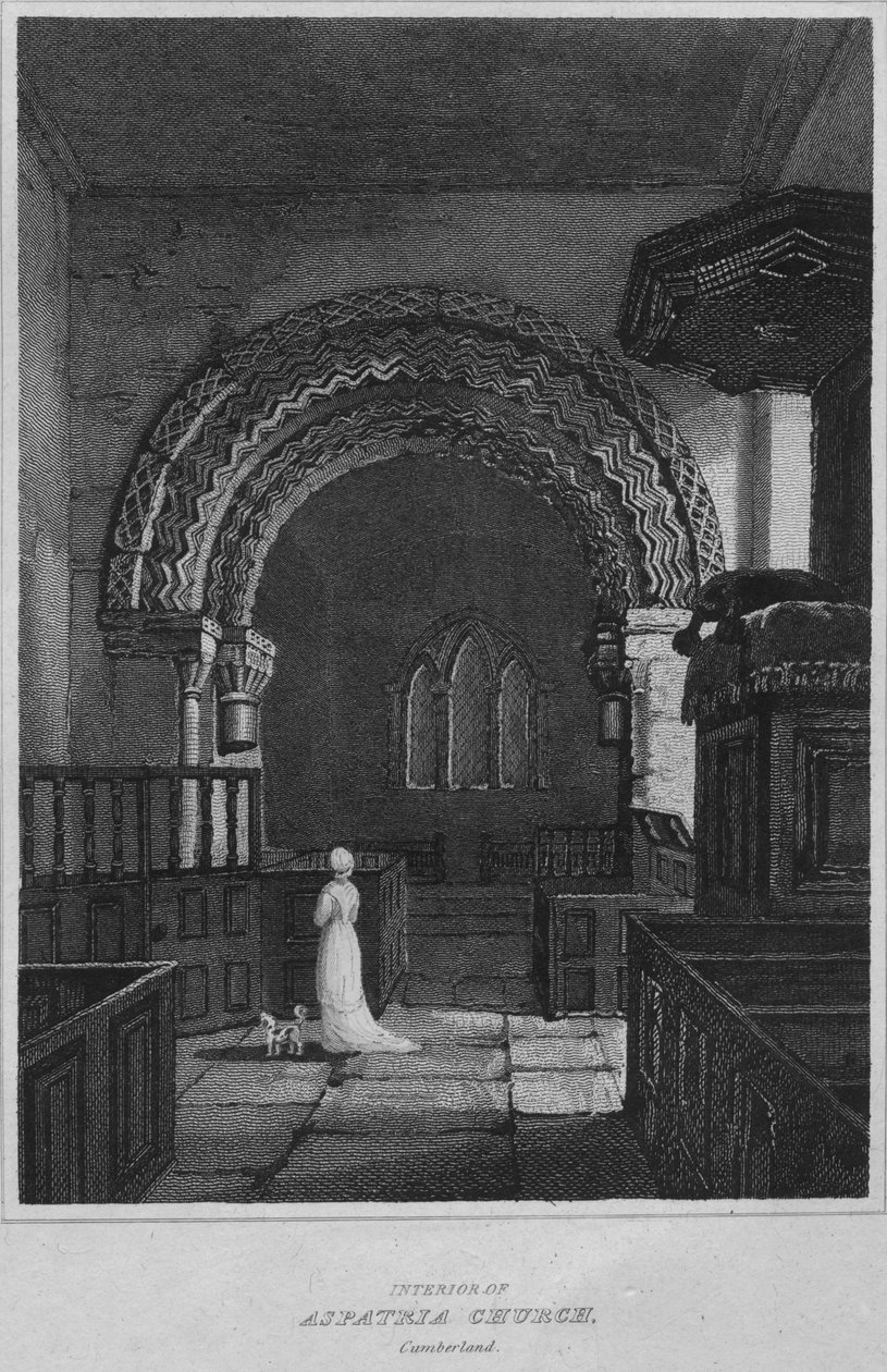 Interiør av Aspatria Church, Cumberland, 1814 av John Greig