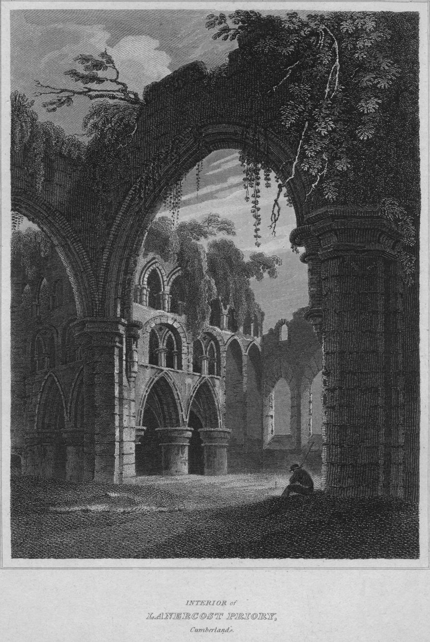 Interiør i Lanercost Priory, Cumberland, 1814 av John Greig