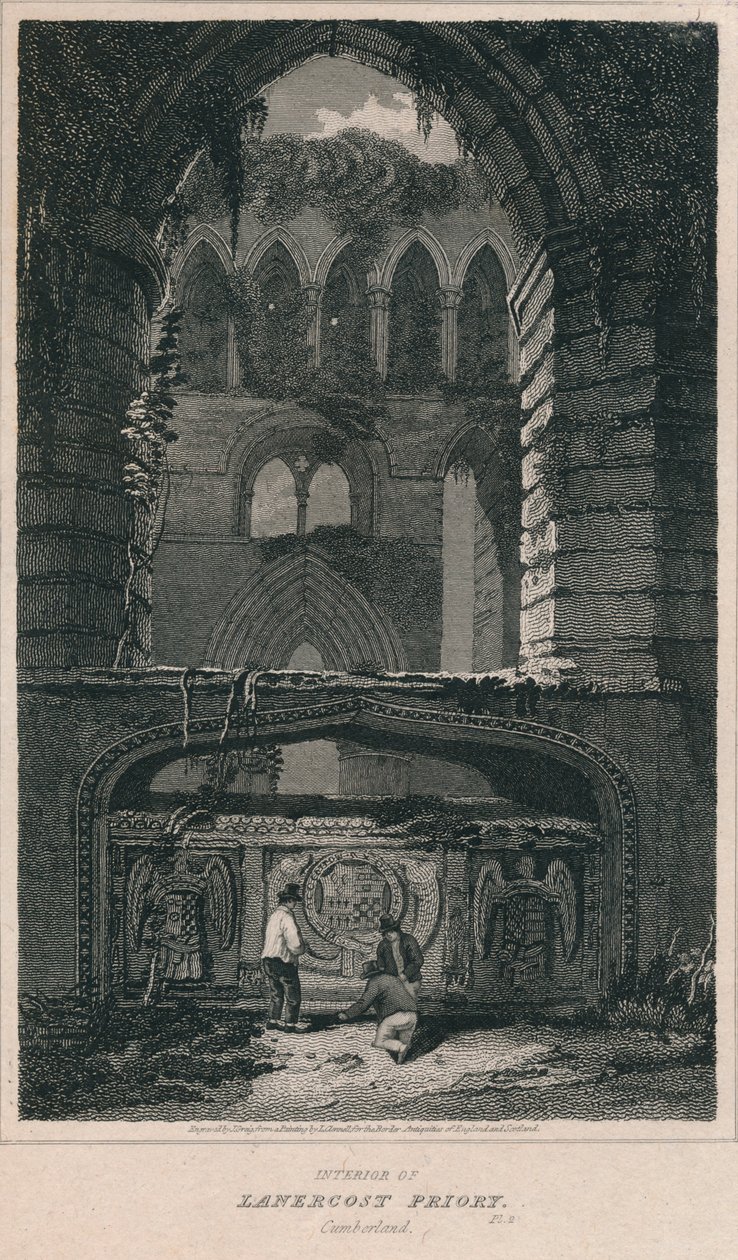 Interiør i Lanercost Priory. Cumberland, 1814 av John Greig