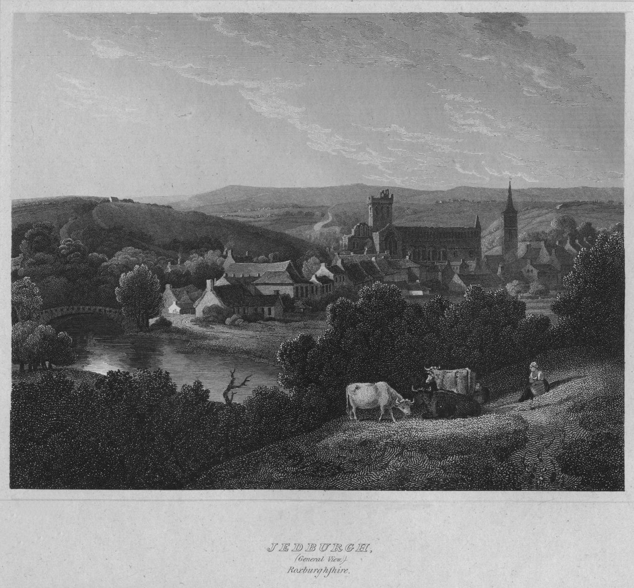 Jedburgh, generelt syn. Roxburghshire, 1814 av John Greig
