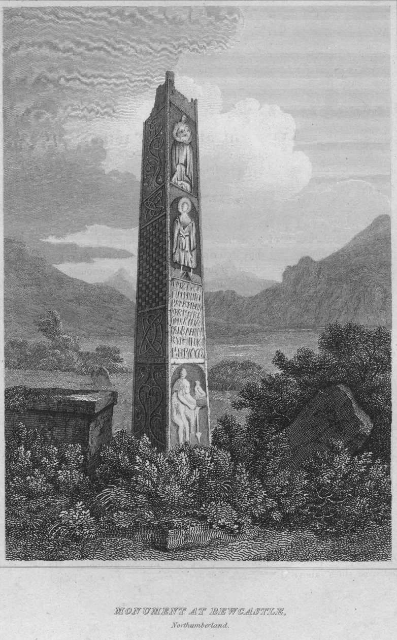 Monument ved Bewcastle. Northumberland, 1814 av John Greig