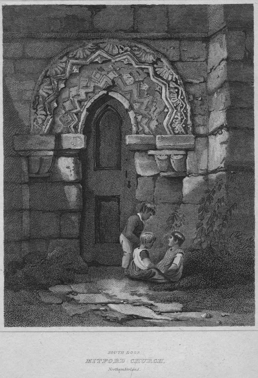 South Door - Mitford Church, Northumberland, 1814 av John Greig