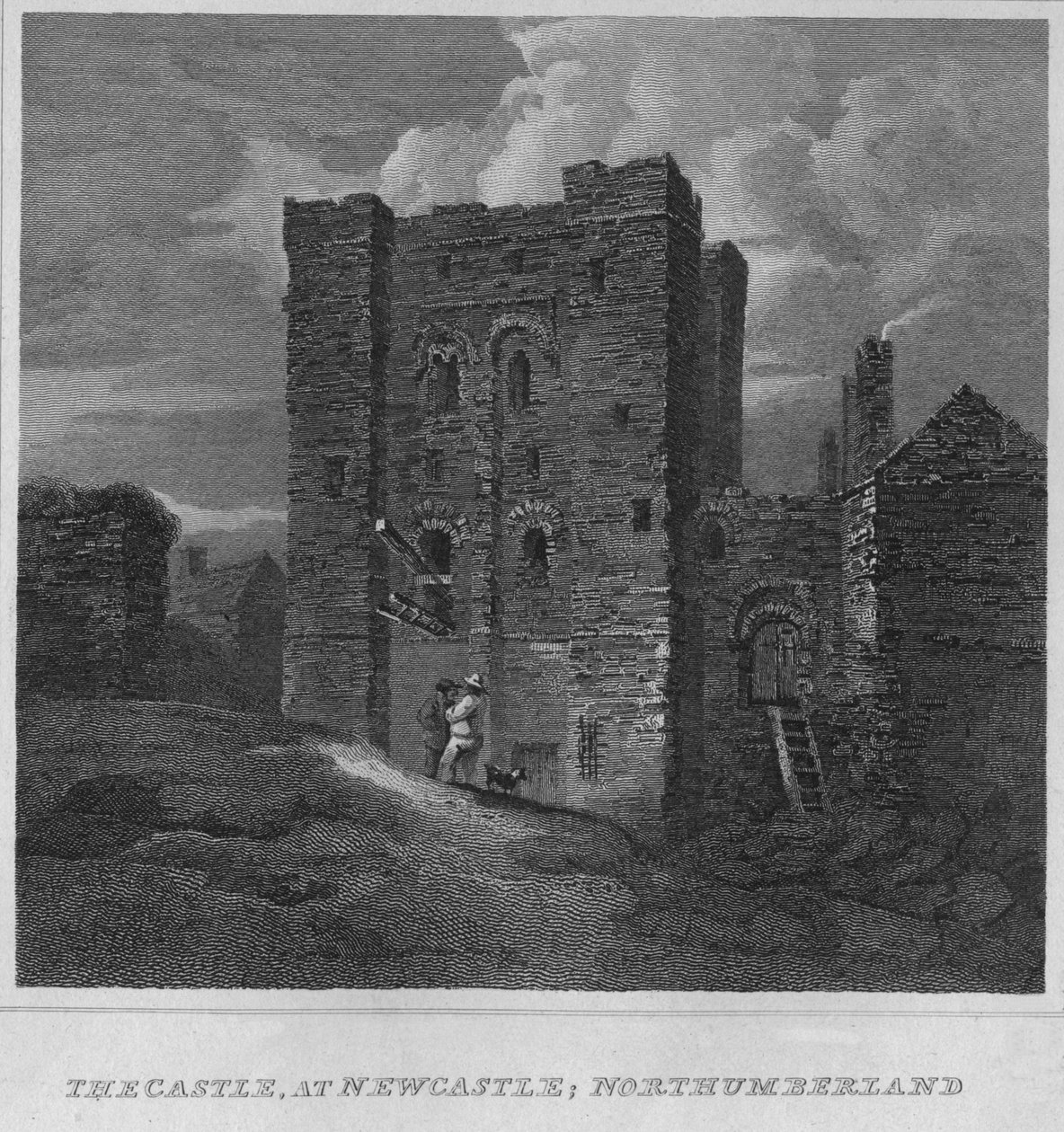Slottet, i Newcastle, Northumberland, 1814 av John Greig