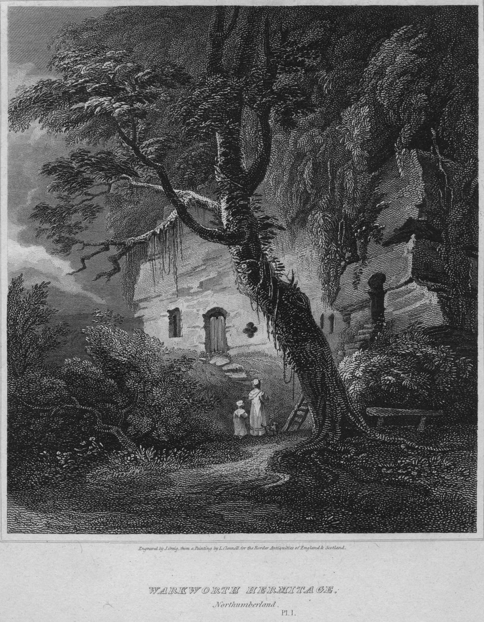 Warkworth Hermitage, Northumberland, 1814 av John Greig