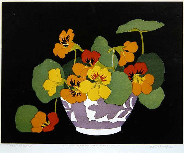 Nasturtiums (tresnitttrykk) av John Hall Thorpe