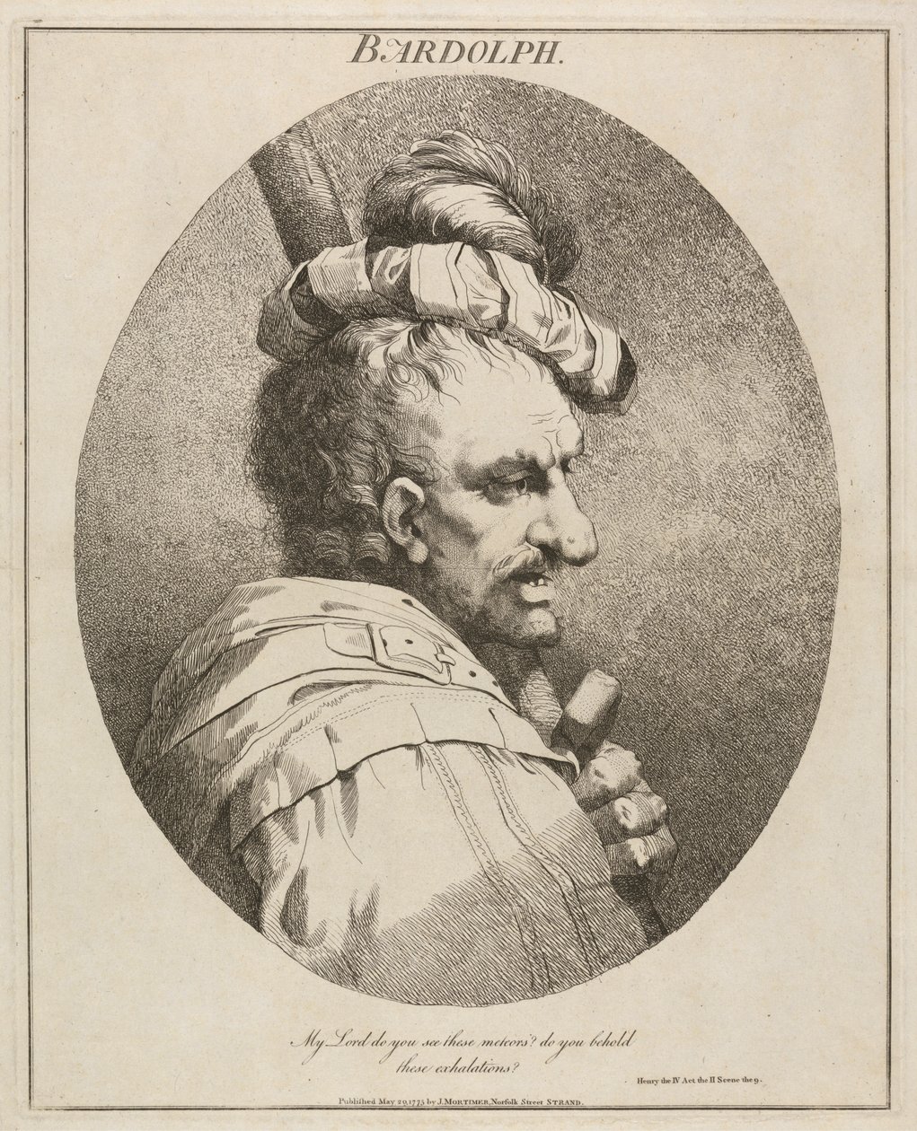 Bardolph, "Henry IV", del II, akt II, scene IX av John Hamilton Mortimer