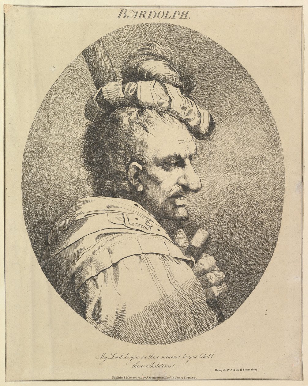 Bardolph tolv karakterer fra Shakespeare, 20. mai 1775. av John Hamilton Mortimer
