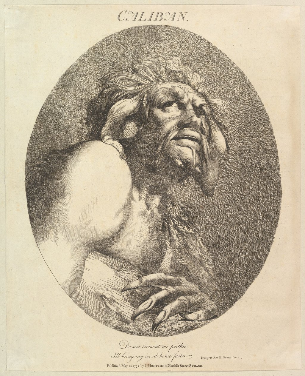 Caliban tolv karakterer fra Shakespeare, 20. mai 1775. av John Hamilton Mortimer
