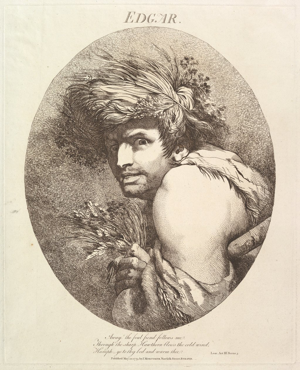 Edgar tolv karakterer fra Shakespeare, 20. mai 1775. av John Hamilton Mortimer