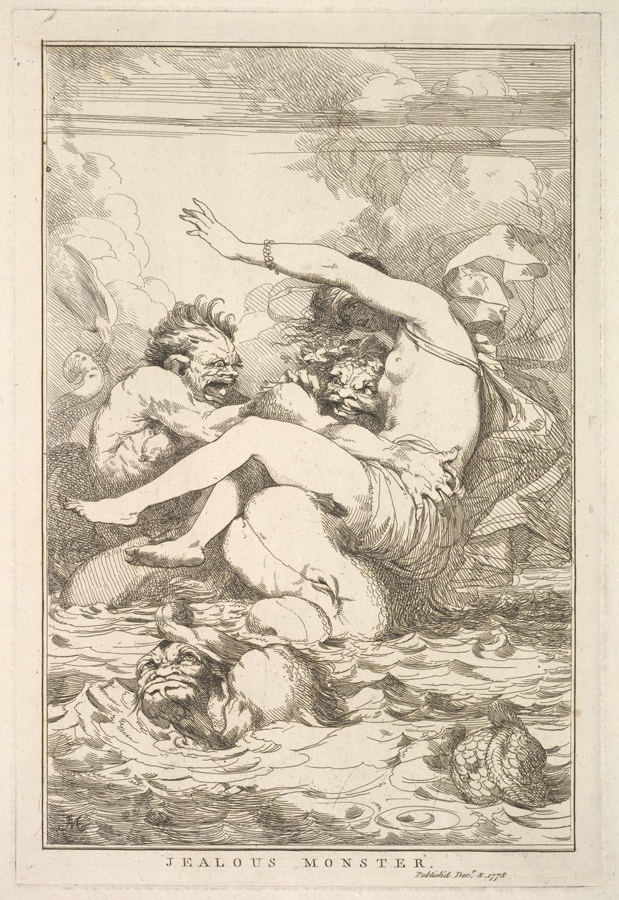 Sjalu monster fra femten etsninger dedikert til Sir Joshua Reynolds, 8. desember 1778. av John Hamilton Mortimer