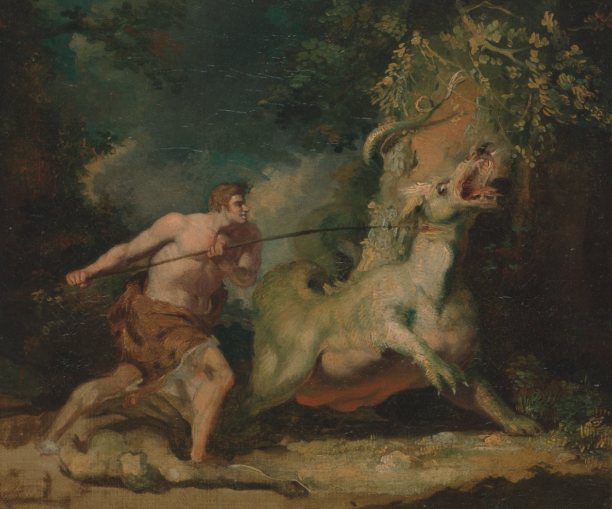 Mann som angriper et monster av John Hamilton Mortimer