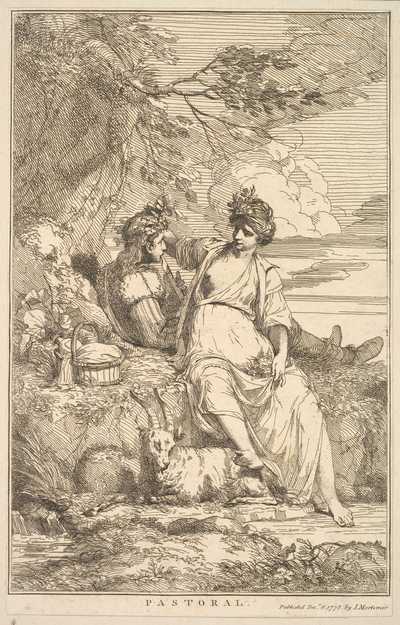 Pastoral fra femten etsninger dedikert til Sir Joshua Reynolds, 8. desember 1778. av John Hamilton Mortimer