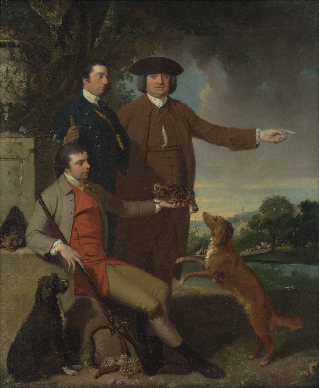 Selvportrett med far og bror, ca. 1760-62 (olje på lerret) av John Hamilton Mortimer