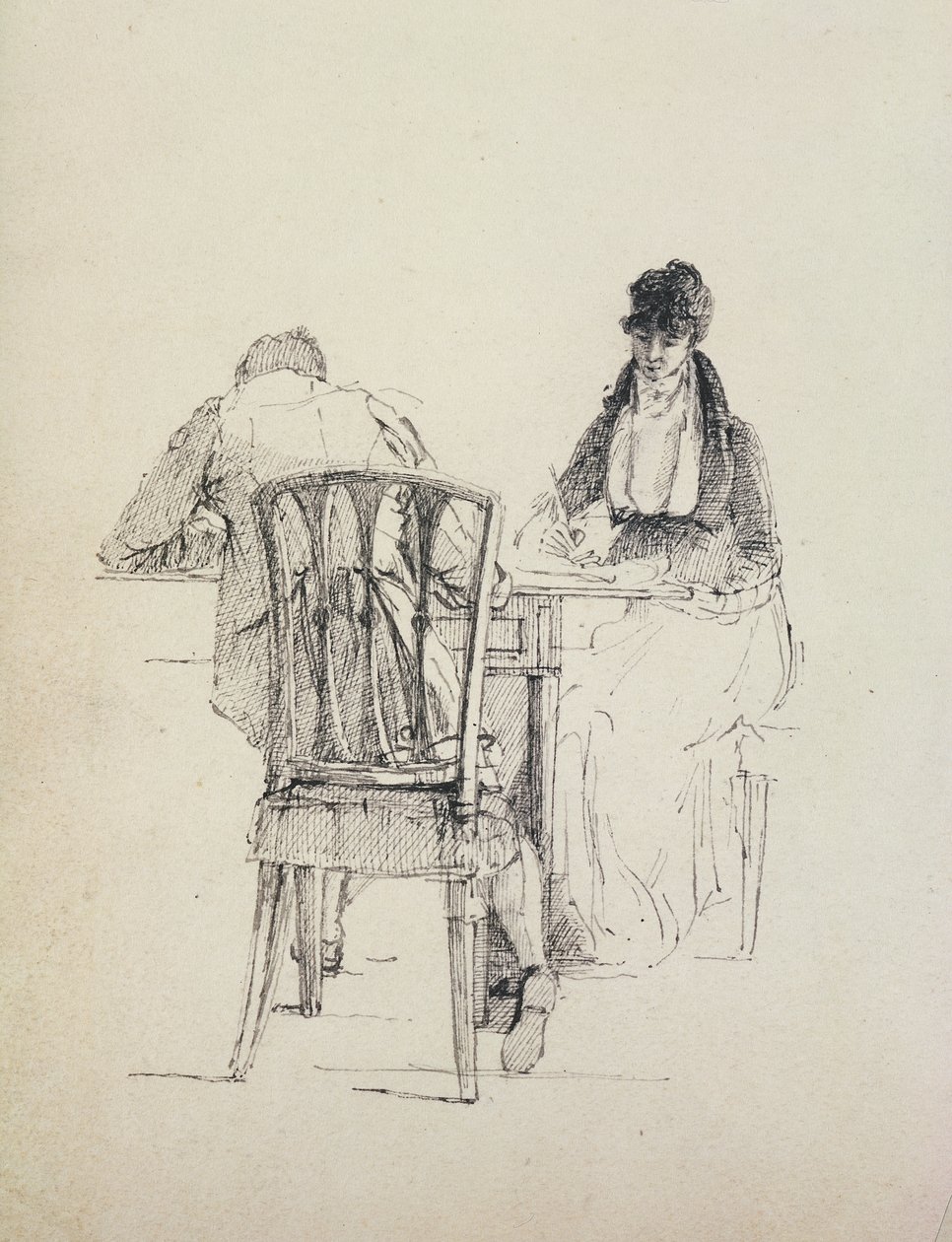 En mann som leser, ca. 1804-30 av John Harden