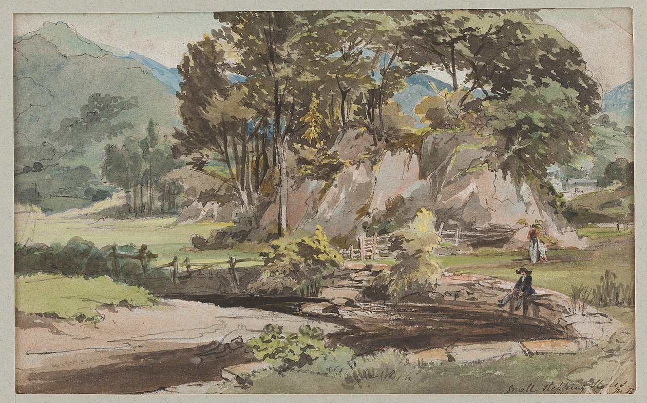 En hage i Brathay, 1812 (wc på papir) av John Harden