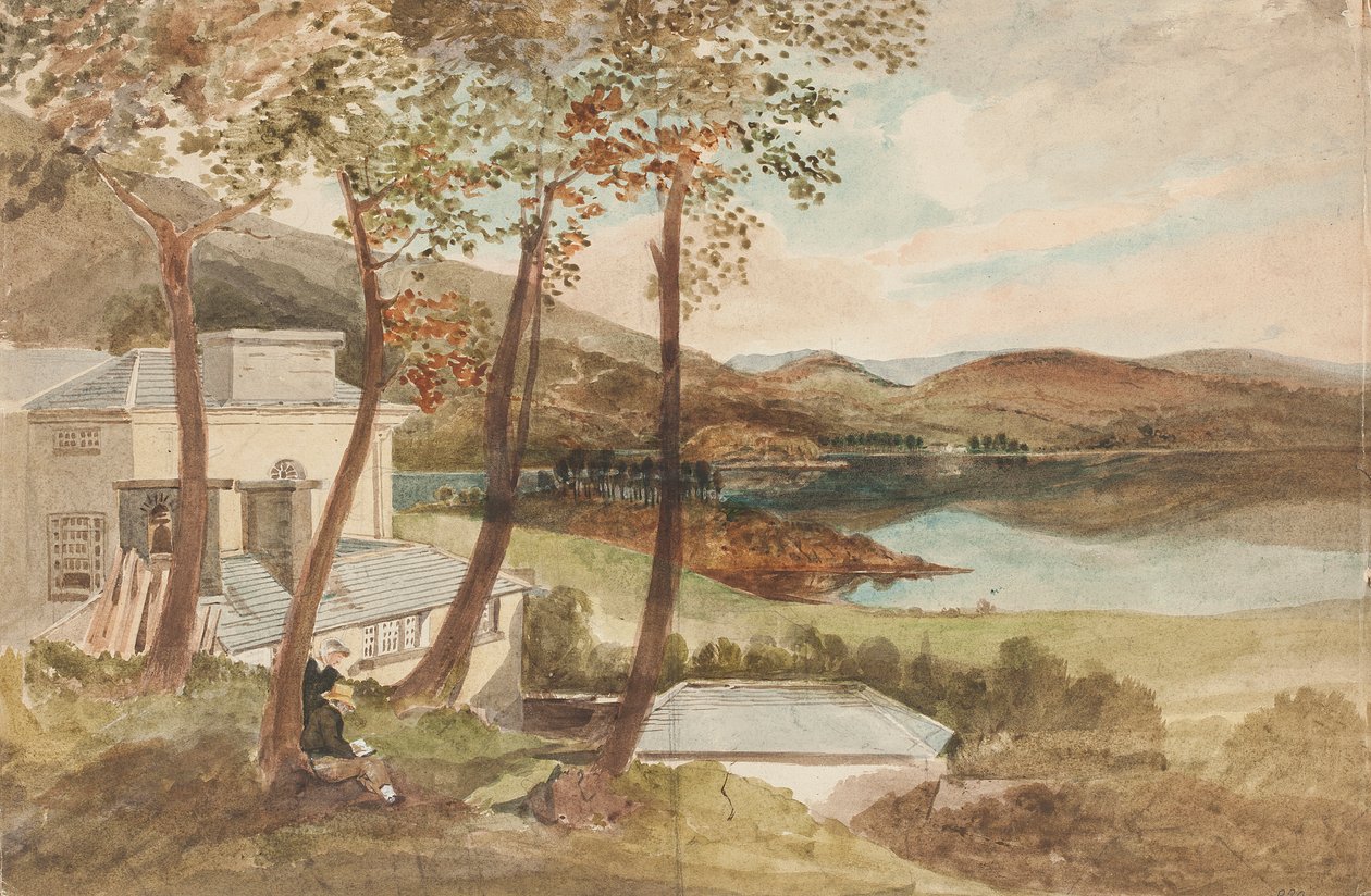 Hall og Windermere, Lake District, Cumbria (wc på papir) av John Harden