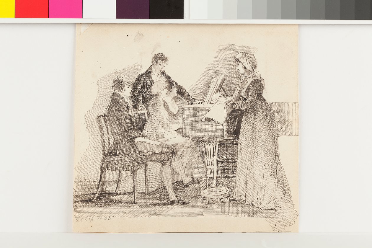 Konserten, 25. september 1805 (penn og blekk på papir) av John Harden