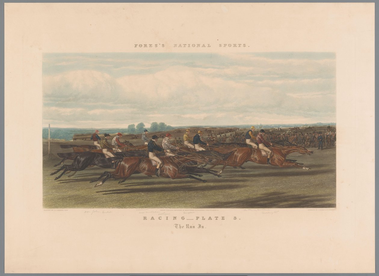 Paardenrace Racing - plate 3. The Run In (tittel på objekt) Fores nationale sporten (serietittel) Fore