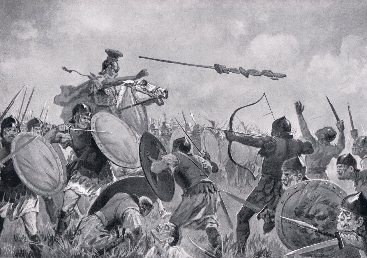 En romersk kamp med Volscians av John Harris Valda