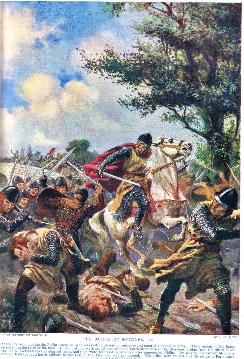 Battle of Bouvines 1214, illustrasjon fra 
