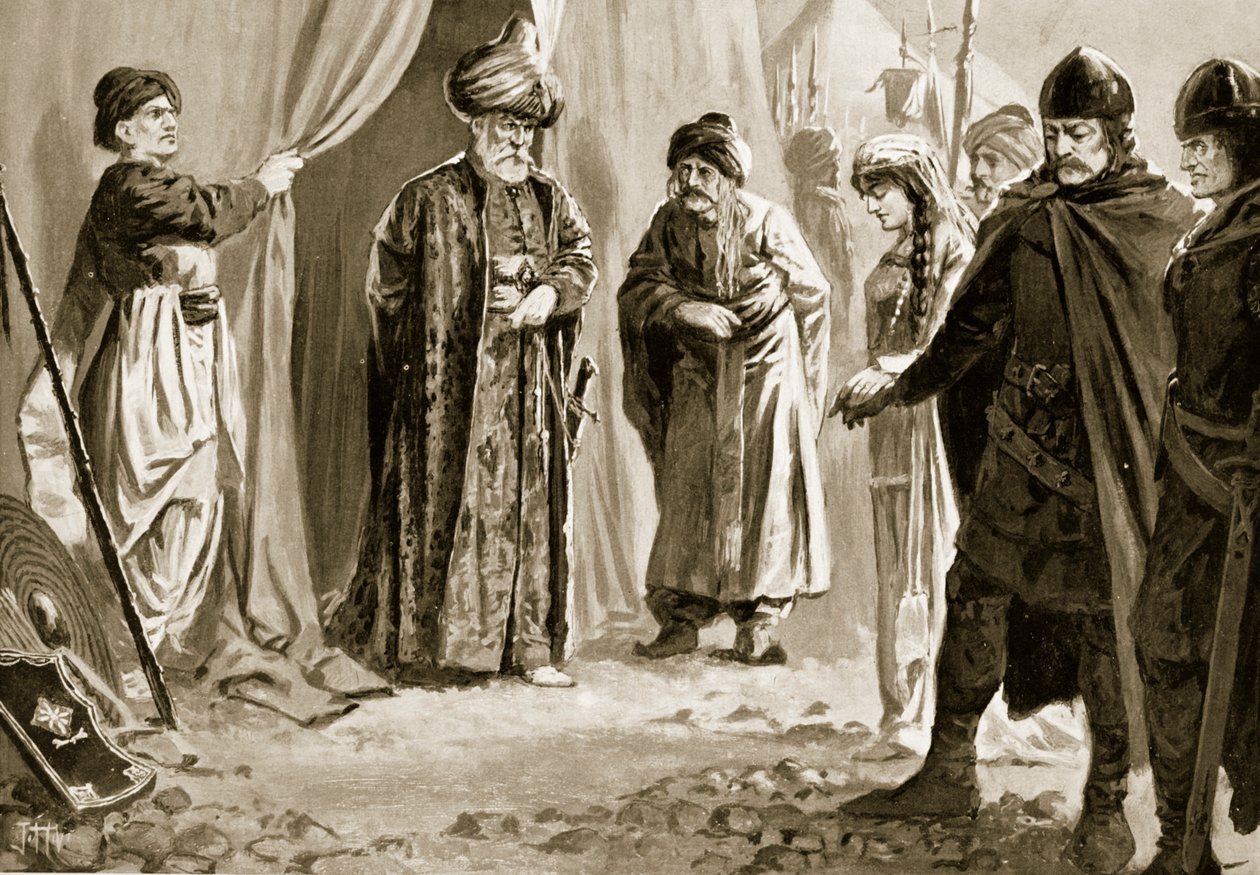 Ivan Shishman III leverer sin søster til Sultan Murad I, 1366 av John Harris Valda