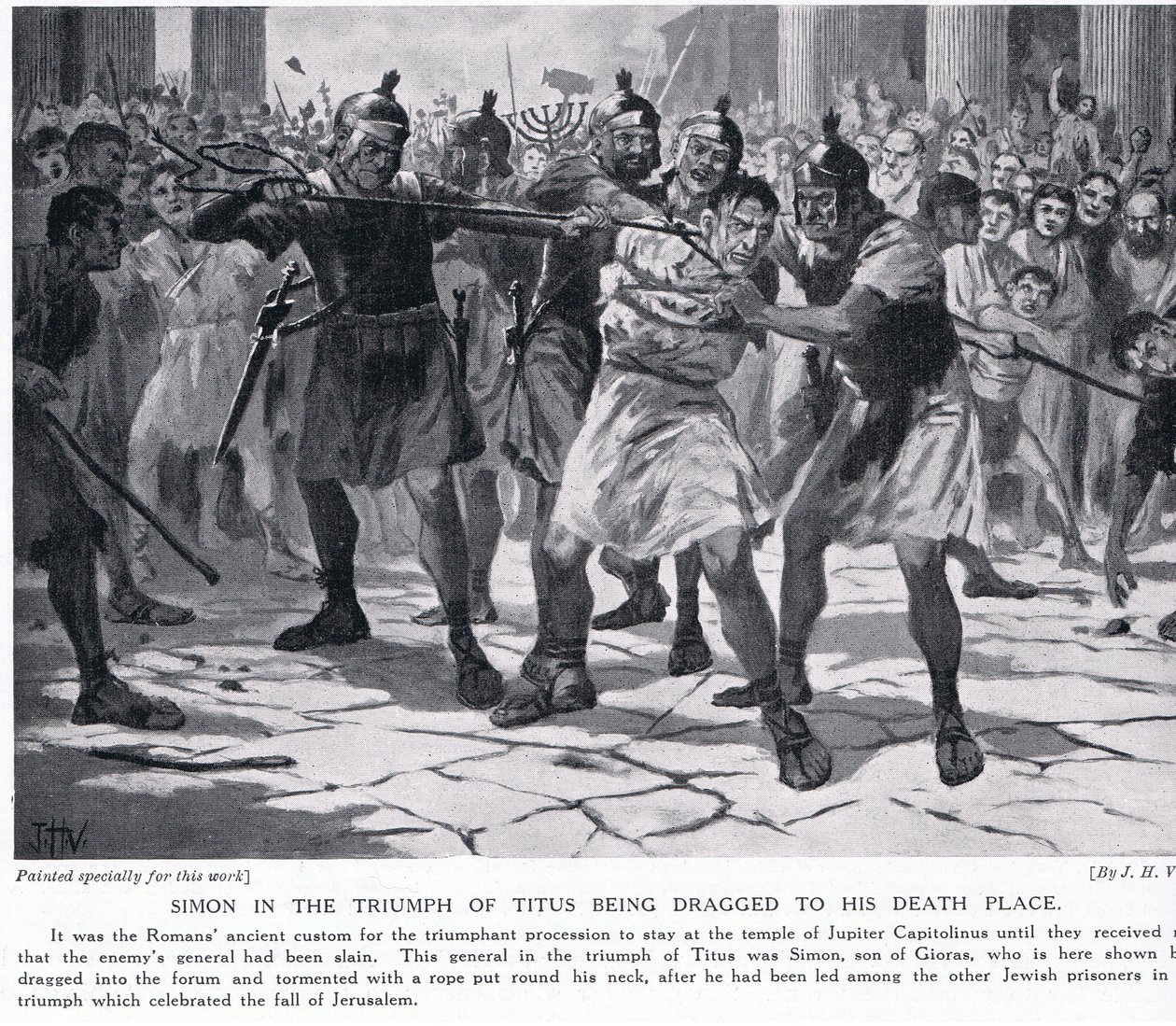 Simon i triumfen til Titus som ble dratt til sin død av John Harris Valda