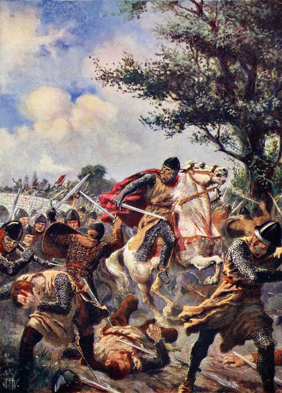 Slaget ved Bouvines, 1214, illustrasjon fra 